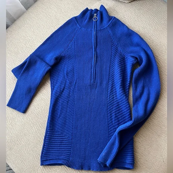 INC International Concepts Royal Blue Cowl Neck Sweater - Picture 2 of 7